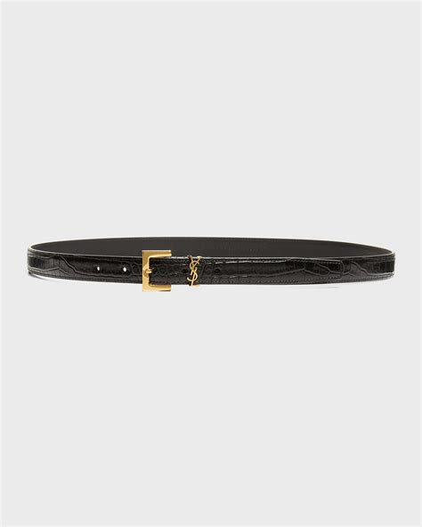 ysl monogram chain belt|YSL moc croc skinny belt.